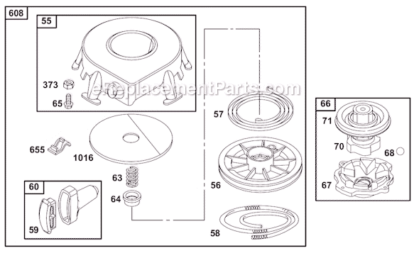 Page F Diagram and Parts List for 19B400SERIES  Briggs and Stratton Engine